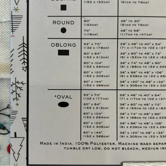 Nicole Miller Tablecloth Christmas Trees Lights Santa Claus Holiday 60”x84” New - Picture 2 of 4